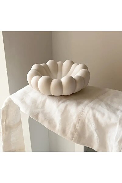 ÇAĞATÖLYE Obje Biblo Dekoratif Iskandinav Bulut Şekilli Mum Takı Anahtarlık Sunum Kase Tabağı (13*13 CM)