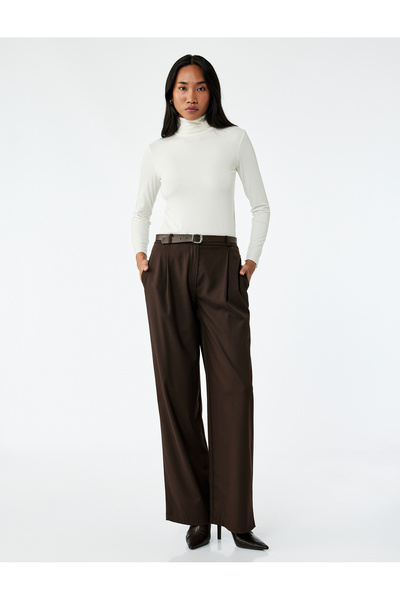 Koton Slim Fit Viscose Fabric Long Sleeve Turtleneck T-Shirt