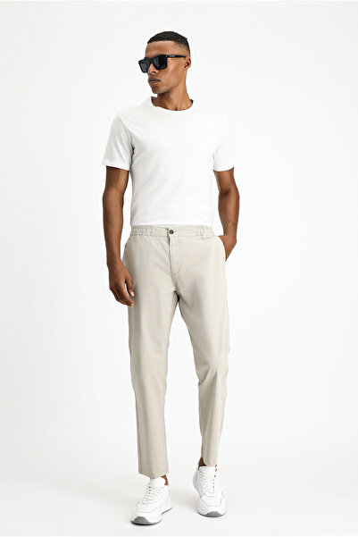 Kiğılı Regular Fit Beli Lastikli Likralı Kanvas / Chino Pantolon