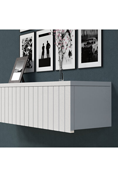 Barida Sanat Konsol Tek Büyük Çekmeceli | Dresuar | Duvara Monte MDF Ahşap Raf | Makyaj Masası