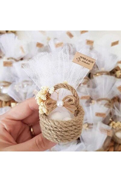 HYL HOME Mini sepet badem Nikah şekeri 35'li Söz Nişan Kına hediyelik