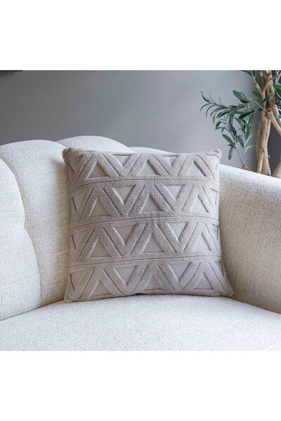 mybedesten Modern Jakarlı Üçgen Desenli Dekoratif Kırlent Kılıfı