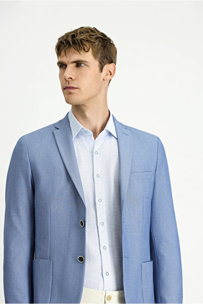 Kiğılı Super Slim Fit Ekstra Dar Kesim Gofre Ceket