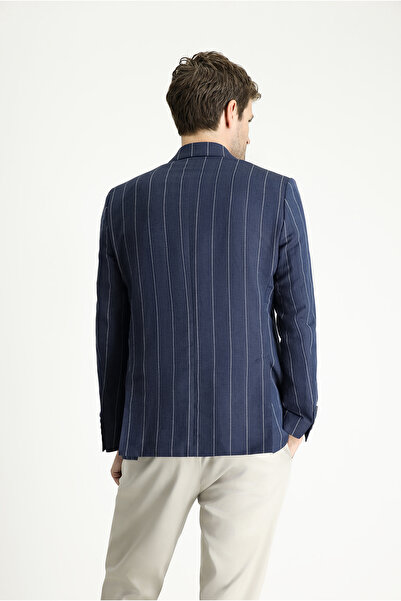 Kiğılı Регулярний крій, піджак з смугастої суміші льону