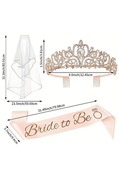 Kaan Accessoire مجموعة تاج العروس تول كمال