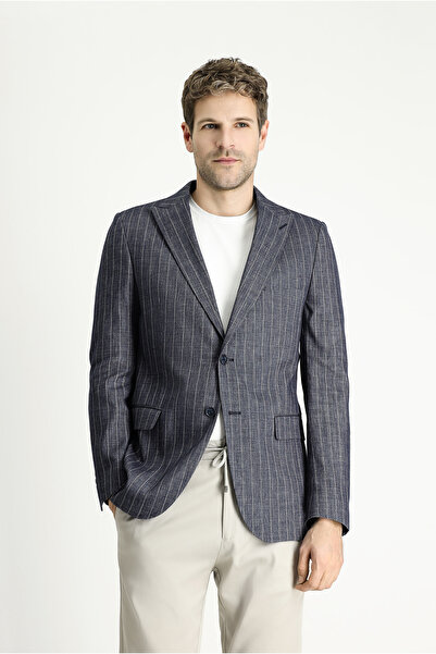 Kiğılı Регулярний крій Смугастий піджак із суміші льону