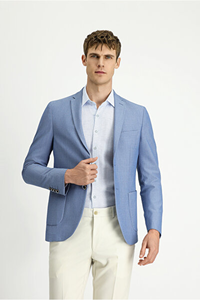 Kiğılı Super Slim Fit Ekstra Dar Kesim Gofre Ceket