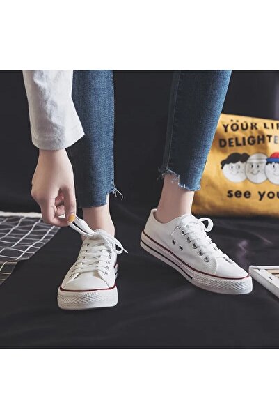 MONARELLA Unisex Beyaz Convers All Star Keten Sneaker