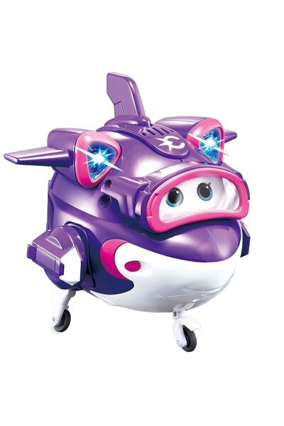 super wings Avion transformabil, Super Wings, Crystal, Cu Sunete si Lumini, 17Cm