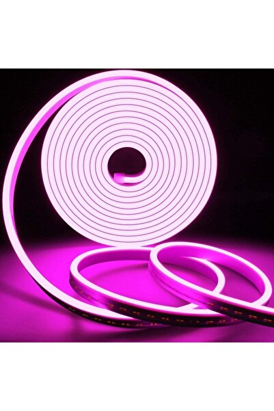 Ema Dükkan 12 Volt 10 Metre Pembe Neon Led Işık Prize Takılmaya Hazır Değil N...