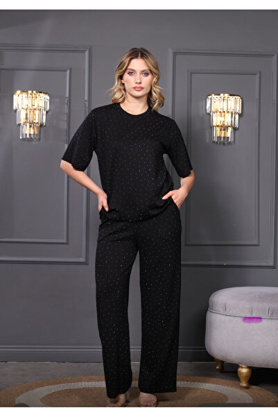 HEDEF DAİSY Noul costum de sezon croi relaxat cu pietre - Combinație dublă el...