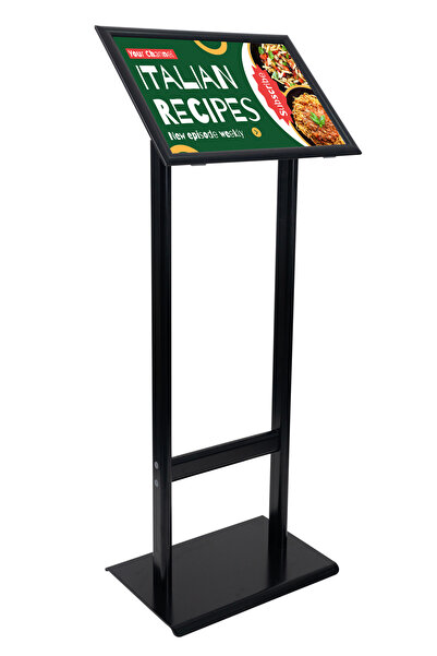 DESMARK A2(42x60) Siyah Sac Taban Çift Ayaklı Menü ve Bilgilendirme Panosu Ay...