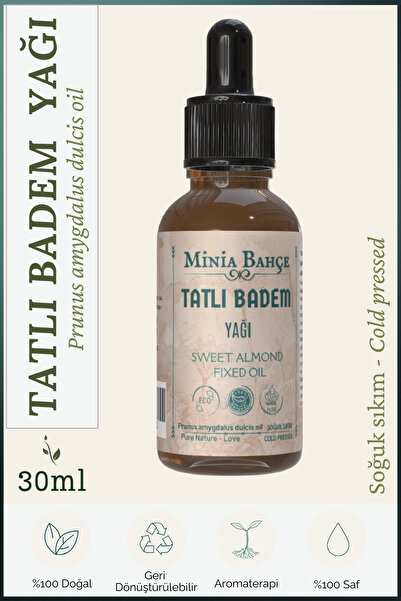 Minia Bahçe Bitki ve Sanat Atölyesi Tatlı Badem Yağı – %100 Doğal & Saf | 30 ml