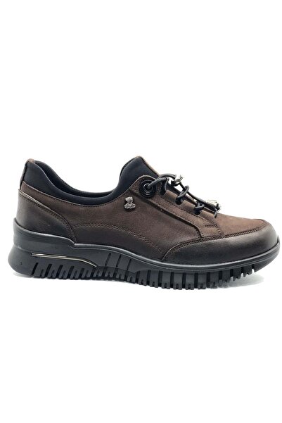 Venüs Alnus Genuine Leather Orthopedic Women's Casual Shoes Brown