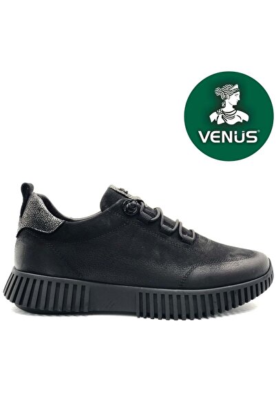 Venüs Campanula Hakiki Deri Ortopedik Kadın Casual Ayakkabı SİYAH