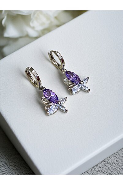 FAYRA ACCESSORIES Çiçek Figürlü Altın Kaplama Küpe