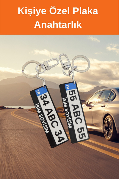 JoyShine Kişiye Özel Isim Yazılı Plaka Anahtarlık, Anahtarlık Hediye