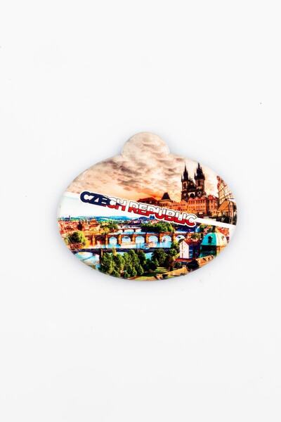 Dünyadan Hediyeler Çek Cumhuriyeti Prag Temalı Oval Magnet