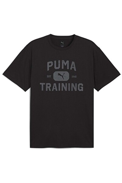 Puma 526568 M Graphics Train Logo Rlxd Tee Tricou Tricou pentru bărbați NEGRU