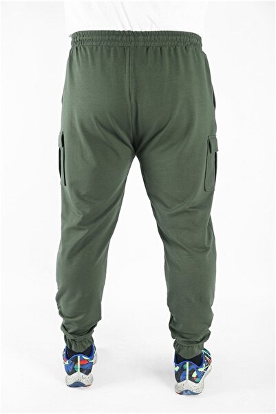 Starbattal Large Size Men's Plain Commando Sweatpants 22520 Khaki