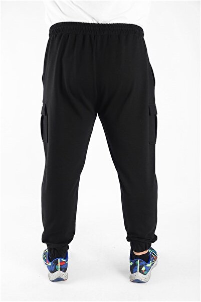 Starbattal Large Size Men's Plain Commando Sweatpants 22520 Black
