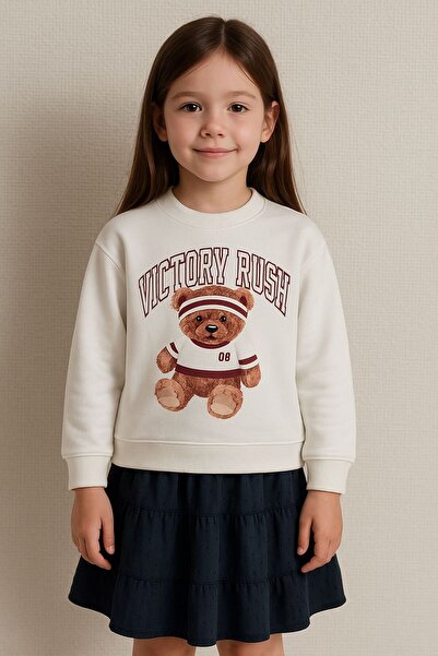 KOKOŞ BEBEK Бордовий комплект з бавовняною спідницею з принтом ведмедика | Ві...