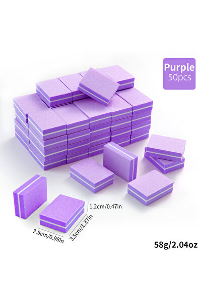 Choice 50 قطعة أرجوانية، 50 قطعة، مجموعة من مبردات أظافر صغيرة ثنائية الجوانب...