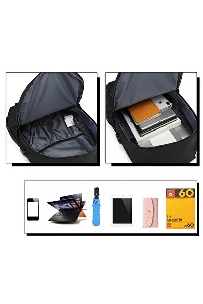 Welora Rucsac Music Boy Design, Rucsac Inteligent, Fosforescent, Protecție Antifurt - Negru