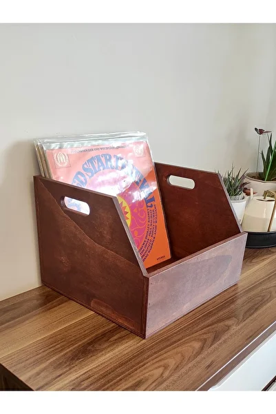 Limon Dekor Wooden Lp Record Box 12" - Organizer Box - Wooden Lp Record Box 12"