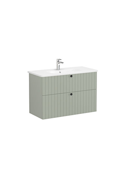 VitrA Root Groove 69463 Çekmeceli Lavabo Dolabı, 100 cm, Mat Retro Yeşil