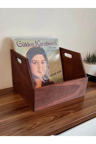 Limon Dekor Wooden Lp Record Box 12" - Organizer Box - Wooden Lp Record Box 12"