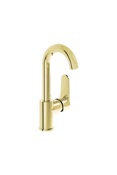 Artema Root Round A4275474 Lavabo Bataryası, Döner Borulu, Soft Altın