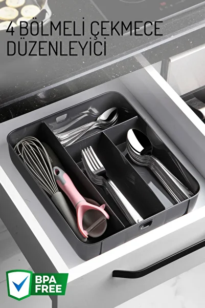 Nandy Home Organizare în sertar cu 4 compartimente, organizator multifuncțional, în sertar