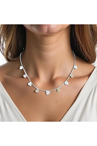 BRZ COLLECTION Silver Color Three Petal Flower Necklace – |   Elegance & Luck Symbol Jewelry