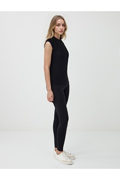 Jimmy Key Siyah Dar Paça Normal Bel Örme Tayt