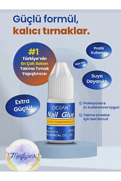 MİNİFİYONK Takma Tırnak Yapıştırıcı Tips Yapıştırıcı Hızlı Yapıştırıcı Nail G...