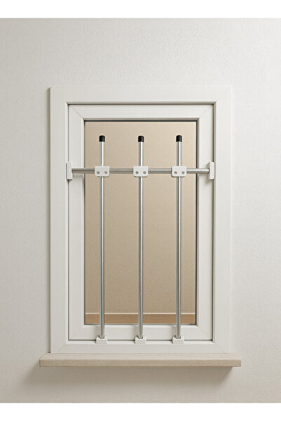 PenGüven 3 Çubuklu- Beyaz (45CM -80 CM) Portatif Pencere Korkuluğu- Çocuk Güv...
