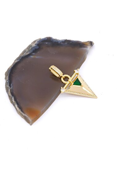 FerizZ Ajda Charm Çelik Altın Kaplama Kadın Üçgen Model-CHR-106