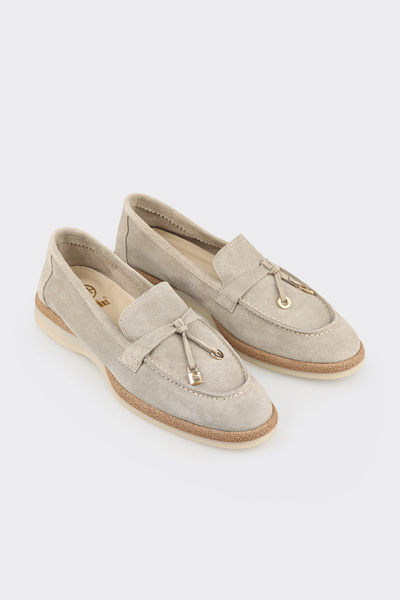 Elle Shoes Bej Deri Kadın Günlük Ayakkabı