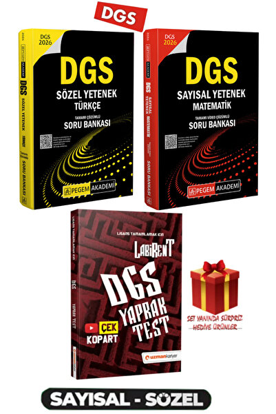 Pegem Akademi Yayıncılık 2026 DGS Matematik Sayısal- Türkçe Sözel Yetenek Sor...