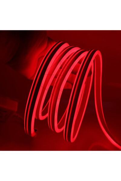 Ema Dükkan 5 Metre Kırmızı 220 Volt Neon Led Tak Çalıştır Esnek Şerit Neon Led Aydınlatma 8x16 Mm Hortum Led
