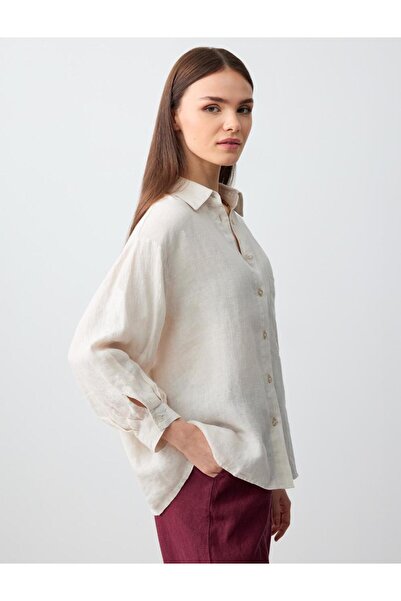 Jimmy Key Λινό πουκάμισο με ριχτό πέτο