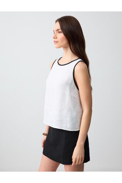 Jimmy Key Siyah %100 Keten Düz Kesim Mini Şort Etek
