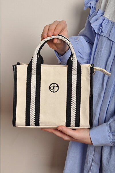 WITH-W حقيبة يد وكتف نسائية من القماش بحزام متقاطع SHILA
