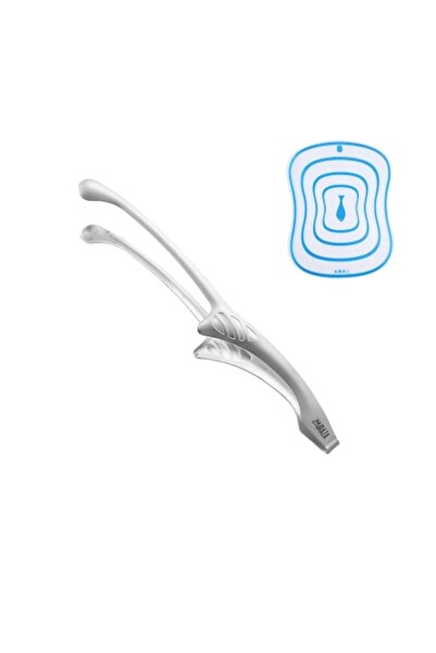 miraza Cleste de bucatarie, pentru servire sau gratar, cu mini tocător plastic, 25,5 cm