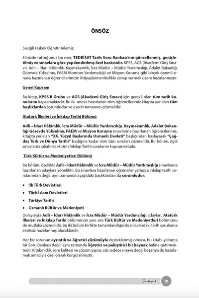 hukuk öğretir 2027 Yeni Tedrisat Tarih Soru Bankası - Paem - Kaymakamlık - Hakimlik Sınavı - Kpss - Misyon Koruma