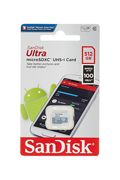 SanDisk Ultra 512Gb Micro sd 100Mb/S Memory Card
