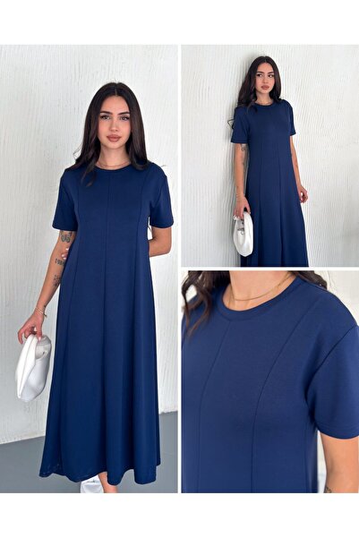 cosmos Bisiklet Yaka Modal Kumaş Elbise