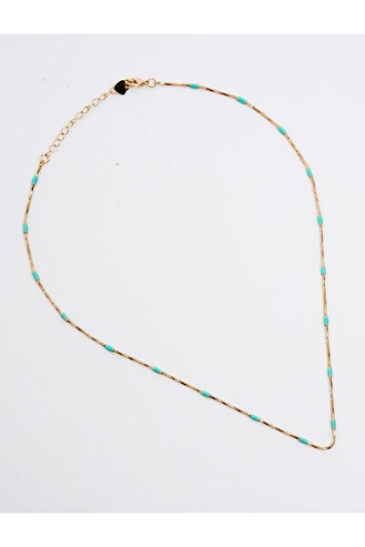 Jimmy Key Mavi İnce Taş Detaylı Ayarlanabilir Kolye