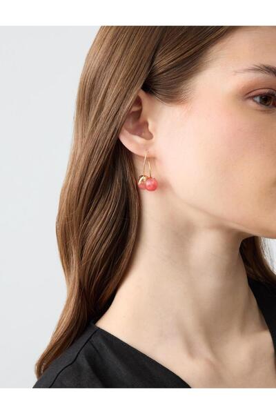 Jimmy Key Elegant Earrings with Pink Cherry Figure